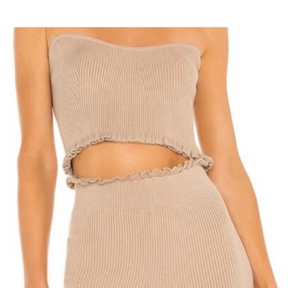 MAJORELLE tan strapless top NWT